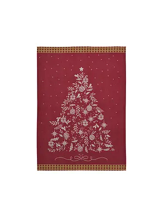 SANDER | Weihnachts Geschirrtuch 50x70cm CHEF TREE Olive | rot